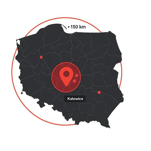 Zasięg serwisu bowlingowego - Cała Polska